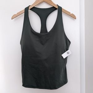 Green athletic tank top